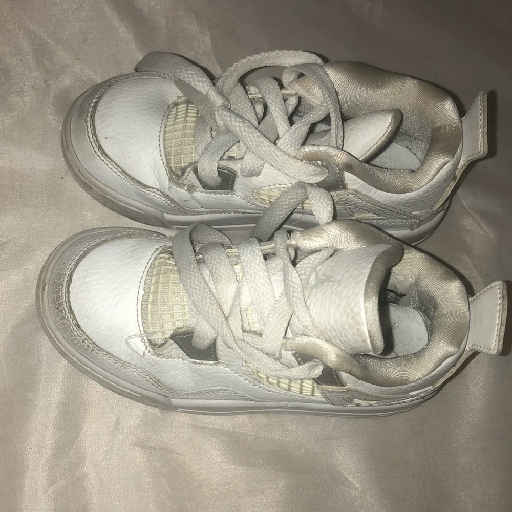 Nike Air Jordan 4 IV Retro BT Pure Money White Toddler Size 9c 9 Kids Boys Girls